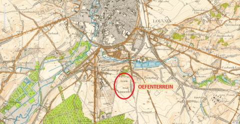 Militair oefenterrein te Heverlee, waar de UULVV en ook de CUCVSM begin van de jaren '30 vlogen (stafkaart 1937)
